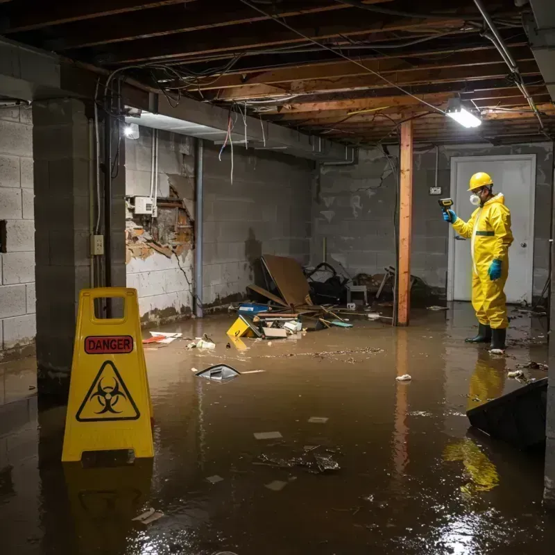 Flooded Basement Electrical Hazard in Liberty, KY Property